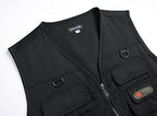 Men’s Fishing Vest Summer Outdoor Work Safari Travel Photo Vest with Multi Pockets