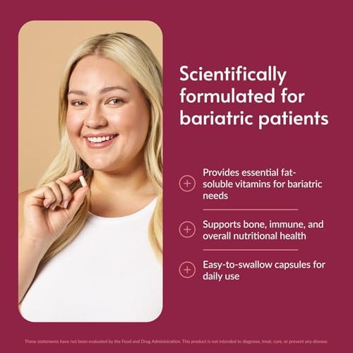 Bariatric Advantage High ADEK Multi - for Bariatric Surgery Patients - Multivitamin with Vitamins A, D, E, K & Trace Minerals - 100%+ DV of ADEK - 60 Capsules