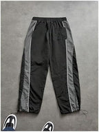 SHENHE Men's Y2k Wide Leg Color Block Baggy Parachute Pants Hip Hop Track Trousers Streetwear