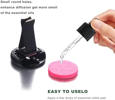 2 PCS Car Diffuser Vent Clips, Tree Pattern Essential Oil Diffuser Vent Clips with 12 Felt Pads, Stainless Steel Auto Air Fresheners Decorative Locket Clip for Women Men (Black)