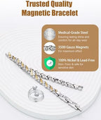Jeracol Magnetic Bracelets for Women & Copper Ring, Stainless Steel Magnet Bracelet