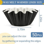 50 Pcs Wax Melt Liners, Wax Melt Warmer Liners, Leakproof & Reusable Wax Melt Cups for Wax Burner, Wax Melters, Candle Warmers, Scented Wax, Plug Warmers, Electric Wax Warmers