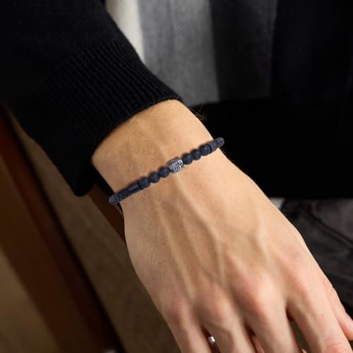 COAI Matte Onyx Beaded Leather Bracelet for Men Women, Buddha Prayer Bracelet for Men Women