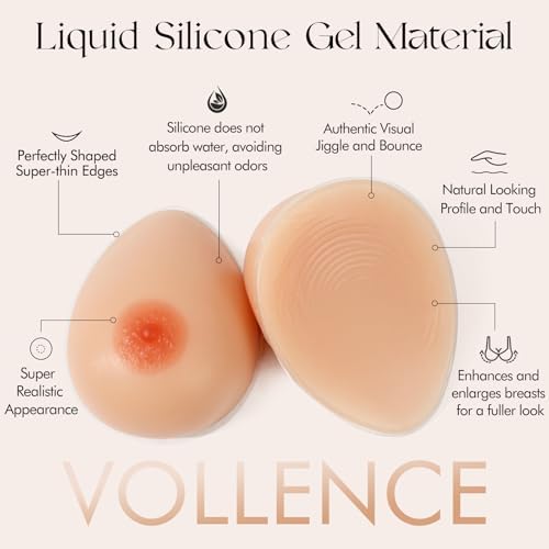 Vollence Silicone Breast Forms Fake Boobs for Mastectomy Prosthesis Transgender
