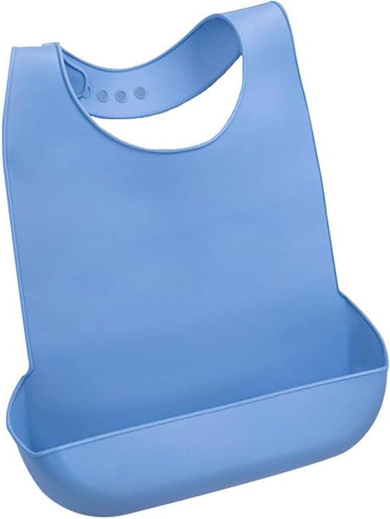 Adult Bibs, Waterproof Clothing Protector with Pocket, Reusable Apron Mealtime Crumb Catcher for Elderly Seniors Eating