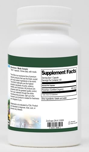 Rose Hips (Certified Organic) - 450 mg (100 Capsules, ZIN: 518698)