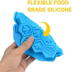 3Pcs Honeycomb Bees Silicone Molds, XJMWXHFC 19 Cavities Chocolate Molds, Food Grade Silicone Baking Molds, Non-Stick Cake Mold for Chocolate, Candy, Jelly, Ice Cube, Mini Cakes (Pink, Green, Blue)
