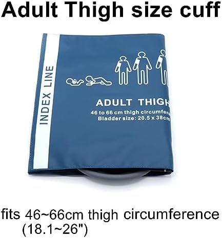 Universal NIBP Cuff for Adult Thigh, 46-66 cm Double Tube Reusable PU Replacement Blood Pressure Cuff, No Connector
