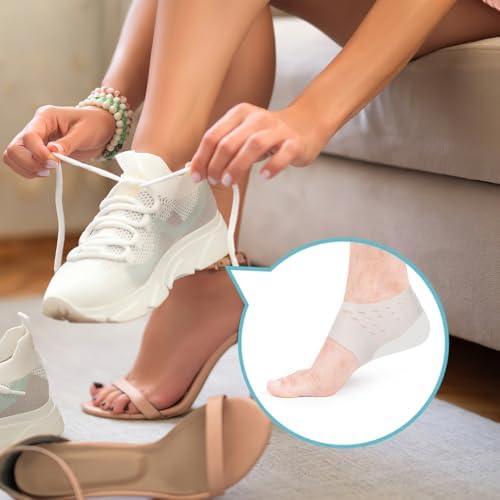 Didiseaon Height Increase Insoles - 1.7 Inch Invisible Silicone Heel Lift Pads for Men Women - Non-Slip Shock Absorbing Shoe Lift Inserts - Ergonomic Height Boosting Solution for Sneakers Boots