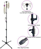 Four-Leg Portable IV Pole for Travel, Adjustable IV Poles Bag Stand Feeding Tube Holder Stand, for Pediatric Nursing Clinic HomeCare or Traveling