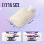 Hot Water Bottle with Cover, Hot Water Bag for Pain Relief, Heating Pad, Hot and Cold Therapies, Hand Warmers, BPA Free, Ideal for Menstrual Cramps, Neck and Shoulder Pain Relief (Grey)