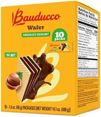 Bauducco Wafer Cookies, Chocolate Hazelnut, Single Serve, 14.1 oz (Pack of 10) - Individually Wrapped Crispy Wafers - Triple-Layer Cream-Filled Dessert - Convenient Indulgence To-Go.