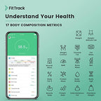 FitTrack Dara Smart BMI Digital Scale - Measure Weight and Body Fat - Most Accurate Bluetooth Glass Bathroom Scale (Black)