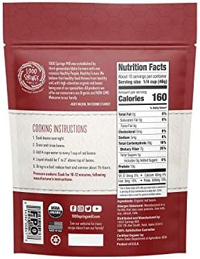 1000 Springs Mill - Organic Red Beans | Used for Soups, Salads, Chili or as a Sweet Paste for Desserts | Bulk Dry Red Beans | Resealable Bag | Vegan Friendly | 16oz (Pack of 1)
