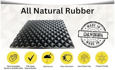 All Natural Rubber Acupressure marma mat for Feet, Back, Neck Pain Relief. Sciatica, Plantar Fasciitis, Insomnia, Anxiety & Stress Relief Reflexology Mat. Patented Curve Design for Neuroplacticity, Sports, Office, Gaming, Fidget. USA