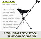 Lightweight Travel Stools for Adults. Cane with seat,Walking Stick,Foldable Chair,Hiking Stick,Camping,Hiking,Walking Cane Chair,Walking Stick with seat,Seatable Crutch Stool,Stick Chair