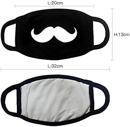 Cool Luminous Unisex Face Mouth Mask 5 PCS Black Anti Dust Anime Mask for Teens Blue