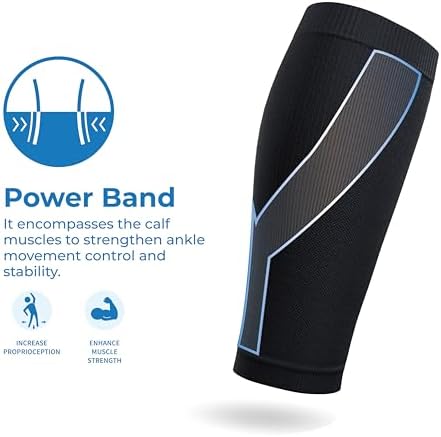 LP SUPPORT 270Z Calf Compression Sleeve for Men Women Youth, Delay Soreness, Calf Muscle Strain, Shin Splints and Varicose Veins, (Black - Small) (Pack of 1)