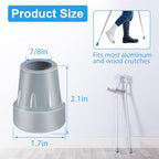 Crutch Tips, 2 Pack 7/8 inch Heavy Duty Replacement Cane Tips Rubber Crutch Tips for Walking Canes, Walking Sticks, Gray