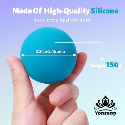 Physical Yoga Balls Massage Lacrosse Balls for Myofascial Release, Trigger Point Therapy, Muscle Soreness Deep Tissue Massage Physical Therapy Equipment(2 Pack,Blue and Purple)