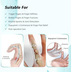 Trigger Finger Splint, Adjustable Two Finger Splint with Upgraded Wrist Strap, Full Hand and Wrist Brace Support, Metal Straightening Immobilizer for Sprains, Mallet Injury, Arthritis (S/M)