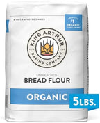 King Arthur 100% Organic Bread Flour, Unbleached, 5 lb (Pack of 1) - Non-GMO Project Verified, No Preservatives