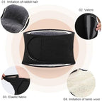 Winter Warm Waist Belt, Thicken Soft Thermal Plush Waist Warmer Adjustable Lumbar Support Warm Belt, Men Women Stomach Abdominal Support Band Wrap Back Brace Warm Strap Kidney Binder Waistband (L)
