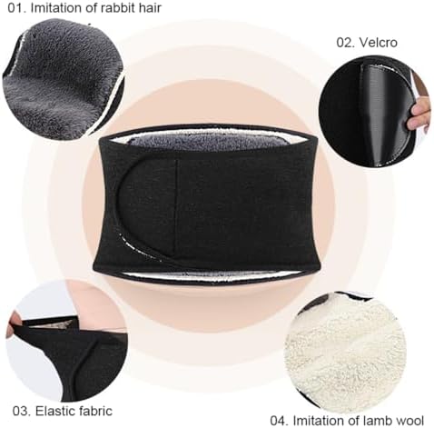 Winter Warm Waist Belt, Thicken Soft Thermal Plush Waist Warmer Adjustable Lumbar Support Warm Belt, Men Women Stomach Abdominal Support Band Wrap Back Brace Warm Strap Kidney Binder Waistband (L)