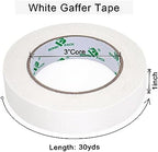 BOMEI PACK White Gaffer Tape, Matte Non-Reflective, 1inch x 30yds No Residue Hand Tear Self-Adhesive Gaffer Tape for Labeling, Cable, Stage, Photo Studio, Painters and Duct Repair, 1 Pack