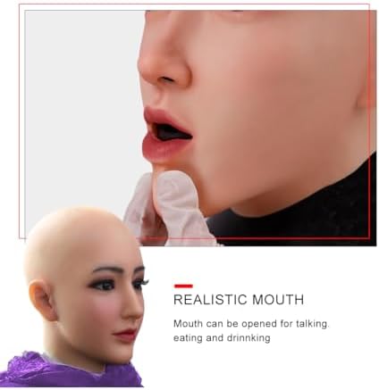 Silicone Head Mask fake Face for Crossdresser Transgender Halloween Cosplay