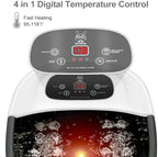 Foot Spa Bath Massager with Heat Bubbles and Vibration Massage and Jets, 16 OZ Calming Lavender Foot Soak Epsom Salt, MoodRelish Foot Soaker with Red Light, 22 Massage Rollers, Adjustable Temp - Black