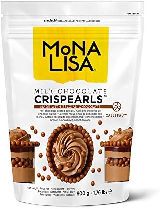 Mona Lisa Milk Chocolate Edible Crispearl Decorations from OliveNation, Elegant & Delicious Topping & Inclusion - 1.76 pounds
