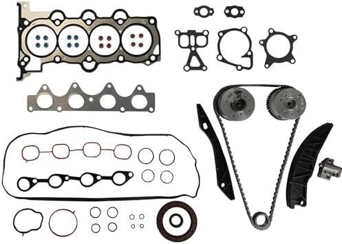 G4FC G4FG Engine Overhaul Rebuild Kit Head Gasket Set Timing Chain Kit & VVT Crankshaft Connecting Rods & Pistons Fit for Hyundai Accent Veloster Elantra Kia Soul Seltos 2010-2020 1.6L 23110-2B000