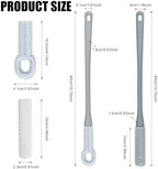 2pcs Soft Rubber Toe Scrubber with Replacement Brush Head Long Handle Toe Seam Massage Foot Washer Shower Cleaner for Seniors Elderly Men Women