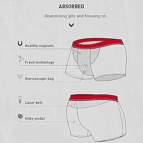 3-Packs Magnetic Therapy Energetic Men Pant Boxer Briefs Enlargement Underwear Tourmaline Prostate Panties