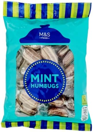 M&S Mint Humbugs, 225g, 2 Pack, Traditional British Boiled Sweets with Toffee Center, Vegetarian, Made in UK
