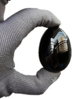 Natural Black Obsidian Egg Shaped Meditation Chakra and Home Decor Balance Crystals and Healing Stones Statue Set,35 * 50mm Easter and Thanksgiving Gift,with Wooden Bracket
