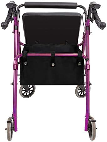Under Seat Rollator Bag, Large Size Rollator Basket, Under Seat Bag or Tote for Four Wheel Rollator, Walker Underseat Replacement Medical Basket (Black)