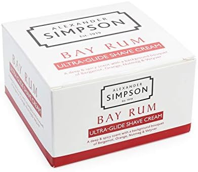 Alexander Simpson Est. 1919 Ultra-Glide Shave Cream 180ml (Bay Rum) Simpsons Shaving cream