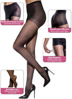 Silkies Women's Control Top Pantyhose with Run Resistant, Light Support Legs (2 Pair Pack)
