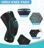 HiRui Knee Pads for Kids Youth Adult, Basketball Baseball Knee Brace Knee Support, Collision Avoidance Kneepad Compression Knee Sleeve for Volleyball Football Cycling Running-1Pair (Black, S)