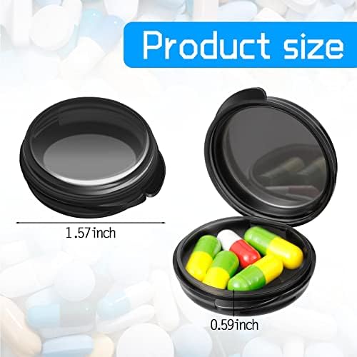 Patelai 6 Packs Small Pill Organizer Box, Travel Pill Container Portable Daily Mini Medicine Case Holder for Pocket Purse Briefcase Cod Liver Oil Jewelry Beads Earplug Storage Box(Black, Purple, Blue)