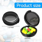 Patelai 6 Packs Small Pill Organizer Box, Travel Pill Container Portable Daily Mini Medicine Case Holder for Pocket Purse Briefcase Cod Liver Oil Jewelry Beads Earplug Storage Box(Black, Purple, Blue)