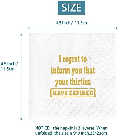 Joyiou 40th Birthday Gifts Napkins, 50 Pcs Happy 40th Birthday Decorations for Men and Women, Forty Years Old Birthday Party Gift Favor Supplies, (4.5 x 4.5 In, 50-Pack, 2 Ply)