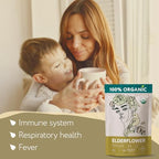 Elderflower Tea (10oz.) - Organic Dried Elderflowers - Elder Flowers Dried Herbs, Te de Sauco, Flor De Sauco Organico - Respiratory Tea - Great for Allergy