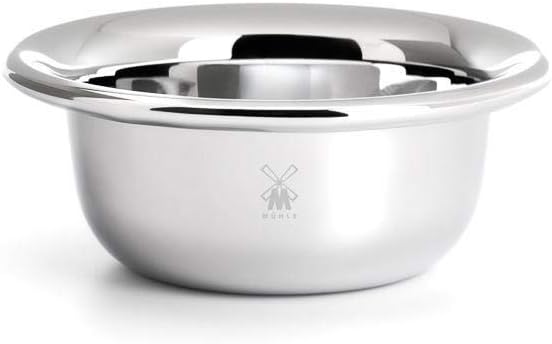 MÜHLE Shaving Soap Dish - Chrome Plated Stainless Steel Bowl, Luxury Shave Accessory for Men