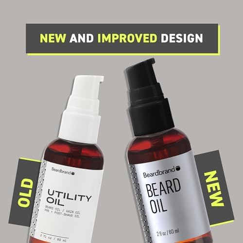 Beardbrand Men's Beard Oil & Face Moisturizer with Jojoba Oil - Softens Stubble, Soothes Dry Skin - Sandalwood & Cedar Scented Beard Oil for Men - 2 fl oz
