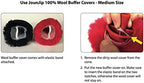 JOUNJIP Electric Shoe Shine Polisher - Deluxe Kit with 4 Buffer Covers - 100% Natural Lamb Wool