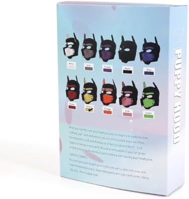 Adults Neoprene Puppy Hood Mask Pup Play Gear, Removable Cosplay Dog Full Face Pup Hood Pup Mask