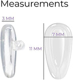 GMS Optical Comfort Line - 7mm Regular Wide/11mm Small Length - Air Bag Screw-in Soft Silicone Nose Pads for Glasses, Sunglasses, Glasses Repair Kit with Screws, Keep Glasses from Sliding (5 Pair)